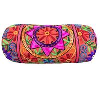 Original Kikan Housse de coussin en coton style bohème 46 x 18 cm rond cylindrique Takiya pour yoga, méditation, broderie, soutien du dos du cou, taie d'oreiller végétalienne (housses uniquement)