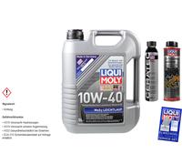 Original Liqui Moly Set 5L MoS2 Leichtlauf 10W-40 Cera Tec Huile Boue Nettoyage