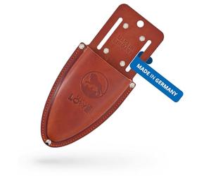 Original LÖWE Étui en cuir de qualité supérieure - 9809 - Marron - Pour sécateur de jardin avec clip ceinture pour le rangement sur la ceinture ou la poche - Fabriqué en Allemagne - Cuir