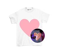 Original Love Heart T-shirt interactif phosphorescent, Noir , 9-11 ans