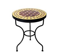 Original marocain oriental mediterraner Table de balcon mosaïque mosaïque Table d'appoint BL-S3 Marrakech bord aux Jaune - Table ronde 40 cm