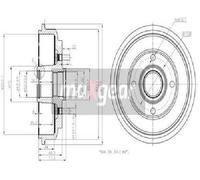 Original MAXGEAR Tambour De Frein 19-2316 Pour Ford Mazda