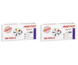 Original Meto Rouleaux encreurs pour étiqueteuse Arrow M, réf. 9505908 (2 lignes, 16 caractères pour étiquettes de 22 x 16 mm), 5 unités, noir (Lot de 2)