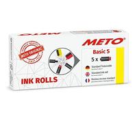 Original Meto Rouleaux encreurs pour étiqueteuse Arrow S, réf. 9505909 (1 ligne x 8 caractères pour étiquettes de 22 x 12 mm), 5 unités, noir
