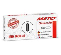 Original Meto Rouleaux encreurs pour étiqueteuses manuelles professionnelles ProLine S & M, réf. 9506060 (pour étiquettes de 26 x 12 et 26 x 16 mm), 5 unités, noir