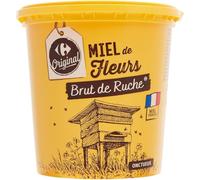 ORIGINAL - Miel de Fleurs Brut de Ruche CARREFOUR | Savoureux et onctueux | Idéal pour le petit déjeuner | le pot d'1Kg | LOT DE 2