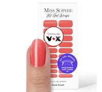 Original Miss Sophie Gel UV Stickers pour ongles I Coral Crush I 20 bandes de vernis à ongles en gel UV unicolore I Pour les ongles des mains et des pieds