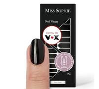 Original Miss Sophie Stickers pour ongles Black Velvet I 24 bandes ultra-fines unicolores I Pour les ongles des mains & pieds I Tiennent sur de l'acrylique, du gel et du vernis