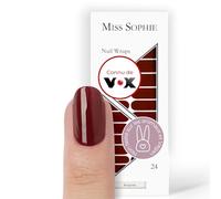 Original Miss Sophie Stickers pour ongles Bourgogne I 24 bandes ultra-fines unicolores I Pour les ongles des mains & pieds I Tiennent sur de l'acrylique, du gel et du vernis