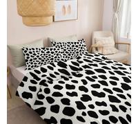 Original Motif Animal Léopard Housse de Couette 90 x 190 cm Parure de Lit | Minimalisme Moderne Literie Set 2 Pièces Noir Blanc Microfibre, Anti-froissage Avec Fermeture Éclair