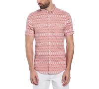Original Penguin All Over Diamond Print Short-Sleeve Shirt Mineral Red Très grand Male