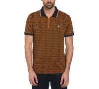 Original Penguin All Over Print Short-Sleeve Polo Shirt Brun Soudan Petit Male