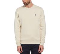 Original Penguin Autocollant Pete Fleece Crew L/S Maillot de survêtement, Oatmeal, L Homme