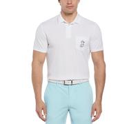 Original Penguin Golf Pg Graphic Oxford Short-Sleeve Performance Polo Shirt Blanc éclatant Petit Male