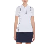 Original Penguin Golf Pg Zipped Front Short-Sleeve Performance Polo Shirt Blanc éclatant 12 (M) Female