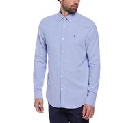 Original Penguin Men's Ecovero Oxford Stretch Shirt Long Sleeve Chemise à Bouton Bas, Amparo Blue, XXL Homme