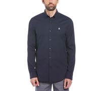 Original Penguin Men's Ecovero Oxford Stretch Shirt Long Sleeve Chemise à Bouton Bas, Saphir foncé, XXL Homme