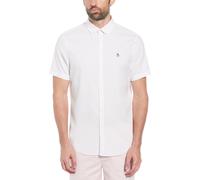 Original Penguin Men's Short-Sleeve Oxford Shirt Blanc brillant 118 Petit Male