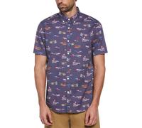 Original Penguin Short-Sleeve Plain Shirt Bleu Indigo Très grand Male