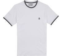 ORIGINAL PENGUIN SS Sticker Pete Ringer Tee T-Shirt, Blanc Brillant, XXL Homme