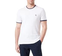 ORIGINAL PENGUIN SS Sticker Pete Ringer Tee T-Shirt, Blanc Brillant, L Homme