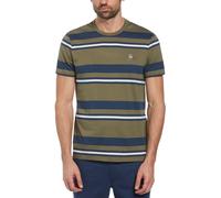 Original Penguin Striped T-Shirt Mens Olive Poussiéreux Petit Male