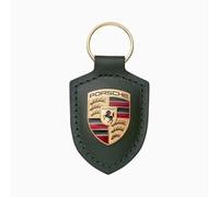 Original Porsche Porte-Clés Armoiries Blason, Cuir Noir, WAP0500900E
