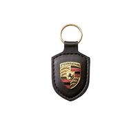 Original Porsche Porte-Clés Armoiries Blason, Cuir Noir, WAP0500900E
