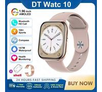 Original Pour Apple Dt Montre 10 Montre Intelligente Hommes Amoled 32Gb Mémoire Musique 3D Surround Bt Appel Étanche Smartwatch Femme 2025 Nouveau.Gold Steel.16Gb Dt Series 10