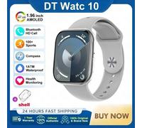 Original Pour Apple Dt Montre 10 Montre Intelligente Hommes Amoled 32Gb Mémoire Musique 3D Surround Bt Appel Étanche Smartwatch Femme 2025 Nouveau.Silver.16Gb Dt Series 10