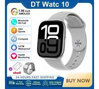 Original Pour Apple Dt Montre 10 Montre Intelligente Hommes Amoled 32Gb Mémoire Musique 3D Surround Bt Appel Étanche Smartwatch Femme 2025 Nouveau.Silver Mesh Belt.16Gb Dt Series 10