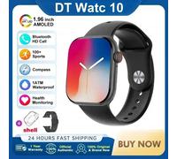 Original Pour Apple Dt Montre 10 Montre Intelligente Hommes Amoled 32Gb Mémoire Musique 3D Surround Bt Appel Étanche Smartwatch Femme 2025 Nouveau.Black Steel B.16Gb Dt Series 10