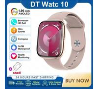 Original Pour Apple Dt Montre 10 Montre Intelligente Hommes Amoled 32Gb Mémoire Musique 3D Surround Bt Appel Étanche Smartwatch Femme 2025 Nouveau.Pink.16Gb Dt Series 10