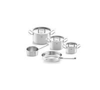 Fissler Original-Profi Collection Jeu de Faitouts/Poêle/Casserole en Acier Inoxydable, 5 Pièces, avec Couvercle Métallique (3 Faitouts, 1 Poêle Non Revêtue, 1 Casserole à Queue Sans Couvercle) - Compatible Induction