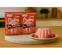 Original Pudding - Lot de 2 sachets - Pudding en Poudre - FRAISE - Préparation Originale Délicieuse pour Desserts Crémeux et Gourmands - Compatible avec Dr.Oetker - 80g - 428