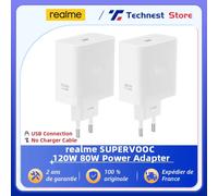 Original Realme adaptateur secteur SUPERVOOC 120W/80W, USB, charge rapide, pour Realme GT 7/GT 7T/GT 7 Pro/14 Pro +
