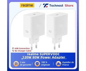 Original Realme adaptateur secteur SUPERVOOC 120W/80W, USB, charge rapide, pour Realme GT 7/GT 7T/GT 7 Pro/14 Pro +