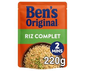 ORIGINAL - Riz Complet Micro Ondable 2 min BEN'S | Savoureux et onctueux | Idéal pour vos repas rapides | la boîte de 220g | LOT DE 4