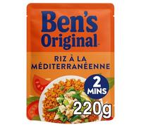 ORIGINAL - Riz micro-ondes express à la méditerranéenne BEN'S | Savoureux et onctueux | Prêt en quelques minutes | le sachet de 220g | LOT DE 6