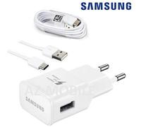 Original Samsung - Chargeur Secteur USB 15W Prise de Courant Origine + Cable Cordon USB-C Blanc Pour Galaxy A50 A51 A52 A52s A53 5G