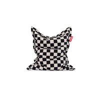 Original Slim Teddy Pouf Échecs Noir Écru