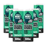 Original Source Gel douche à la menthe et arbre à thé, 100% parfum naturel, gel douche végétalien, sans paraben, lot multiple de 6 x 500 ml