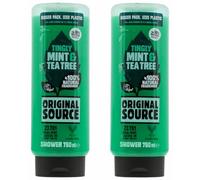 ORIGINAL SOURCE Gel douche XXL Menthe & Tea Tree, 2 x 750 ml