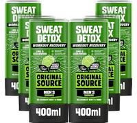Original Source Lot de 6 gels douche détox pour homme - Végétalien - Sans paraben - Parfum 100% naturel - Pour homme - 6 x 400 ml