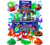 Original Stationery Kit de Slime de Dinosaure DIY de la Galaxie, Kit de Fabrication de Slime Galaxy Phosphorescent avec Jouets de Dino et Accessoires Loisir Créatif de Slime Cadeau Enfants