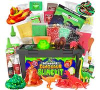 Original Stationery Kit de Slime de Dinosaure, Kit de Fabrication de Slime Phosphorescent pour Créer du Slime Brillant, Dino Poop Slime et Plus Encore Excellente Idée de Cadeau pour Les Garçons