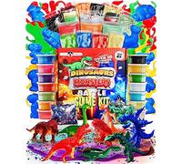 Original Stationery Kit de Slime - la Bataille de Dinosaures et de Monstres, Slime Déjà Fait, Monstres et Jouet Dinosaure et Slime Fluffy Tous dans ce Pack Dinosaures