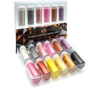 Original Stationery Poudre de Mica 12 Couleurs Coffret Cadeau de Pigments Métalliques pour la Fabrication de Savon, Slime, Bombes de Bain, Maquillage, Ongles (Nail Art), Colorant pour Résine Époxy