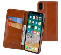 Original Suncase Étui En Cuir Véritable Style Livre Pour iPhone X
