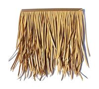 Original Thatch Tile Fake Thatch PE Plastic Resin Artificial Simulation Thatch Tile Flame Retardant Fake Fur Straw Roof Pavillon Furry Roof Decoration Man-made Fur Grass Roof(Yellow a,15pcs)